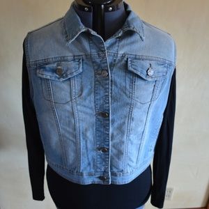 Jean Vest with Crochet Back